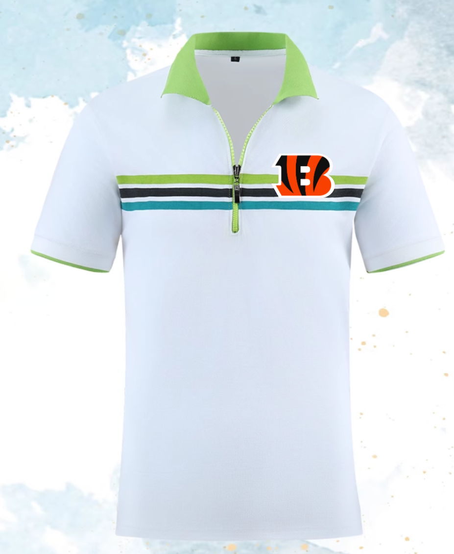Cincinnati Bengals white #17 Men 2025 NFL polo T shirt->nfl t-shirts->Sports Accessory